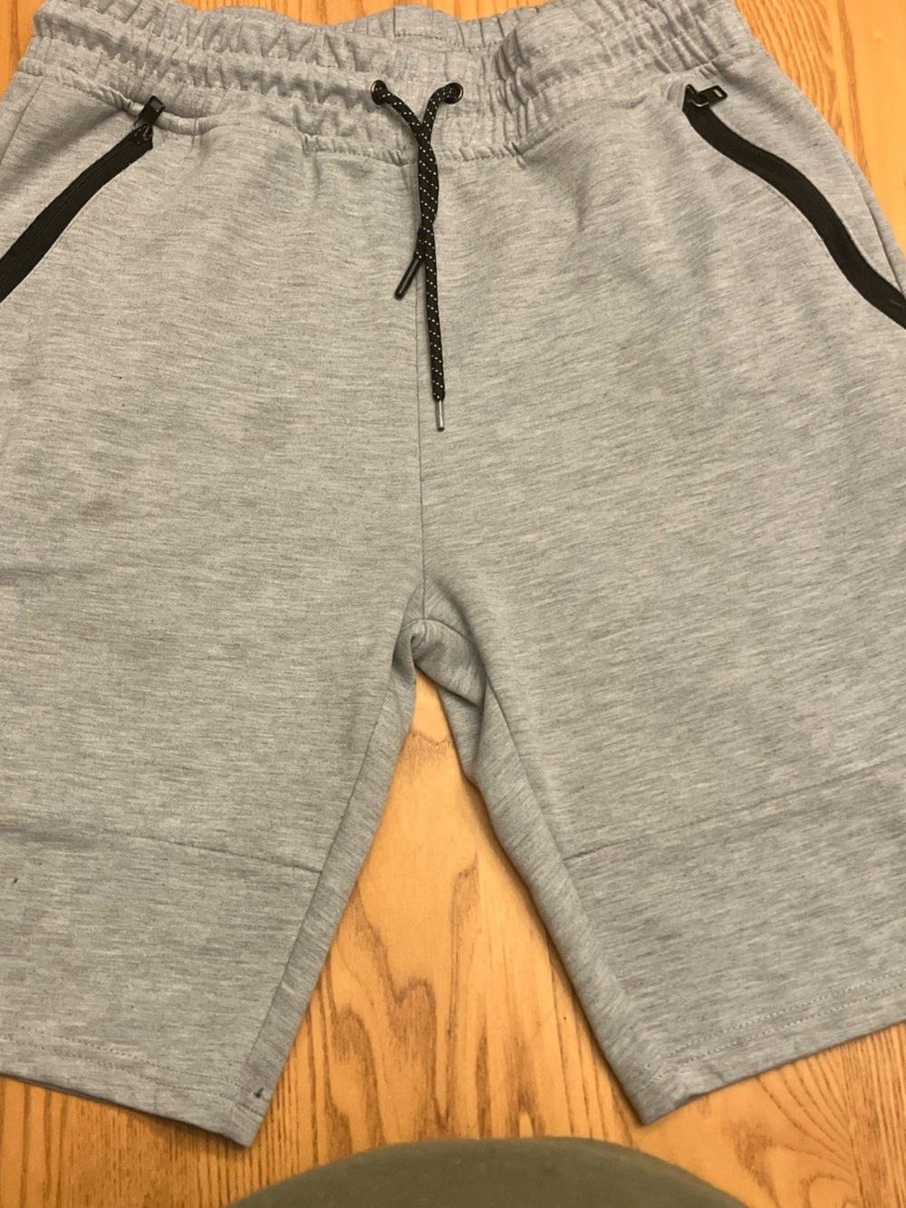 South Pole Men's Grey Athletic Drawstring Shorts with Zip Pockets